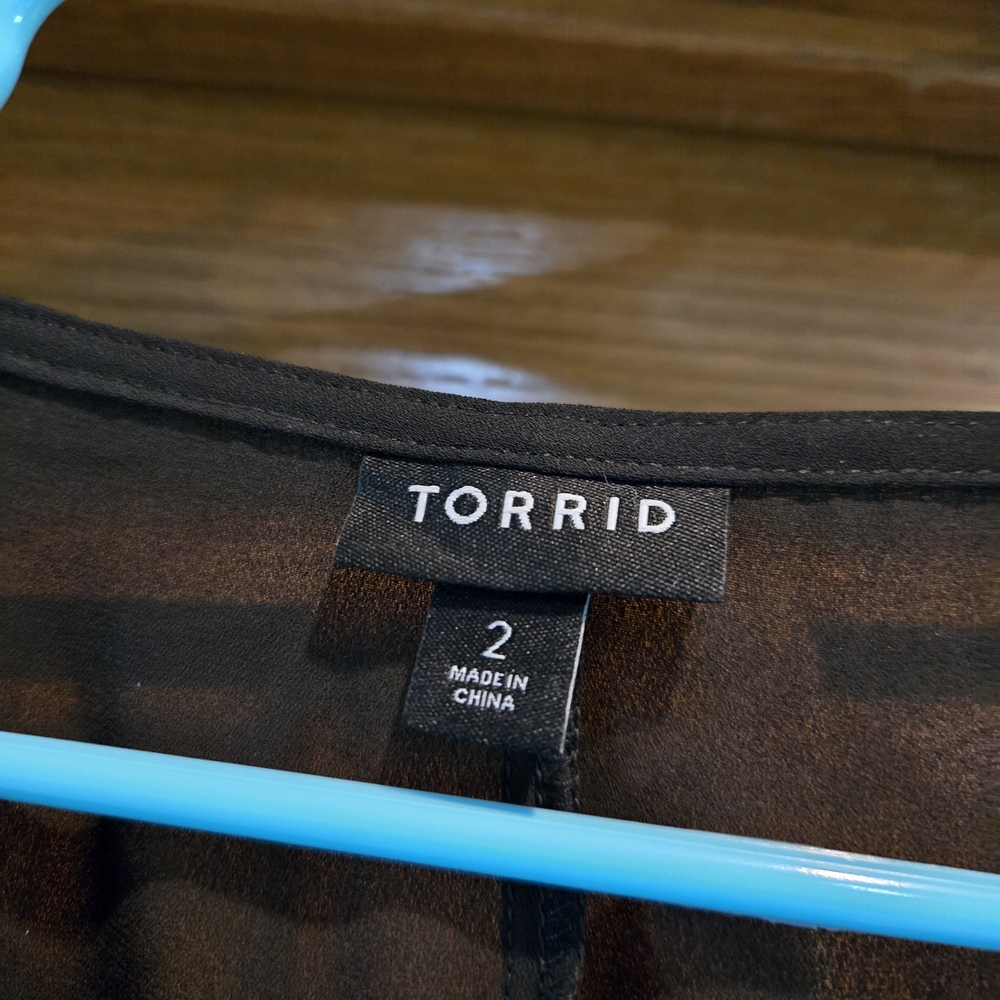Torrid Black V-Neck Blouse - Picture 6 of 16